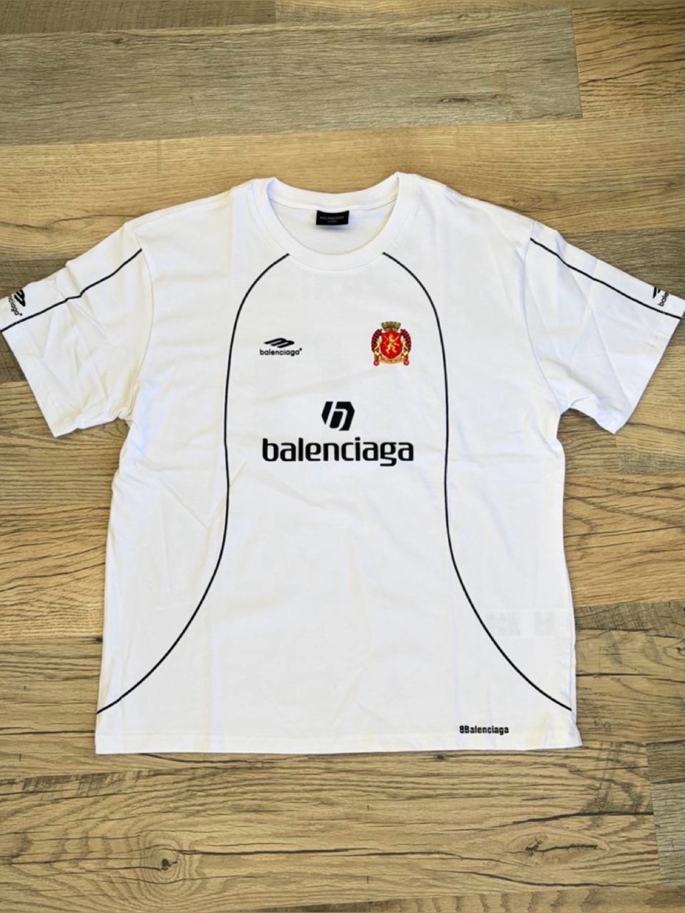 White Balenciaga Soccer Jersey T Shirt
Size Medium